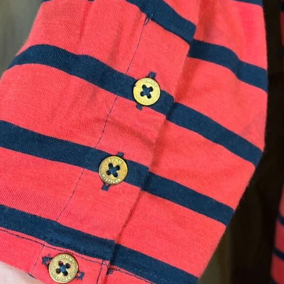 Tommy Hilfiger Striped Red Blue Midi Dress 3/4 Sleeves Nautical Americana Sz XXL - Picture 6 of 11